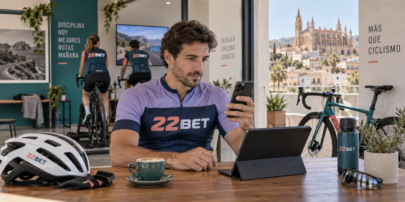 Deportistas con equipación 22BET