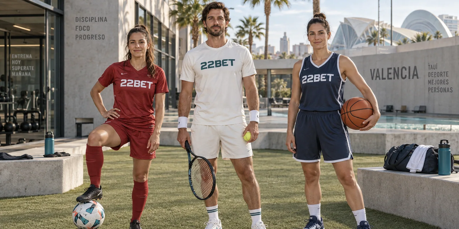 Deportistas con equipación 22BET